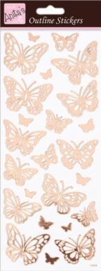 DO samolepky ANT 810284 Butterflies Rose Gold On White  (5038041067794)