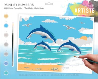 malování podle čísel DOA 550703 - Leaping Dolphins  (5038041074136)