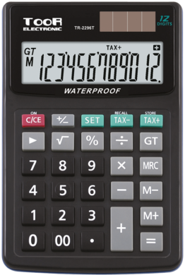 kalkulačka KW TR-2296T voděodolná 12 míst černá 120-1425  (5903364216184)