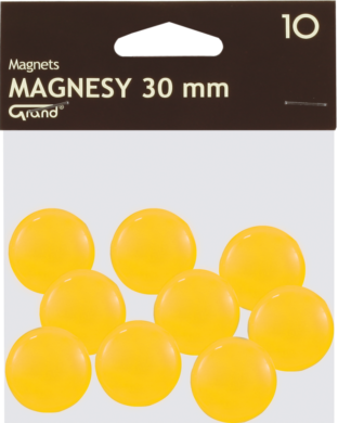 magnet v plastu kulatý 30mm 10ks žlutý 130-1698  (5903364258689)