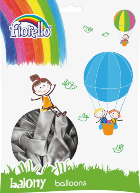balónky 100ks Fiorello  stříbrné 10" 170-2502  (5903364264727)