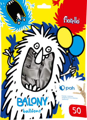D balónky  50ks Fiorello  stříbrné 10" 170-2631  (5903364264871)