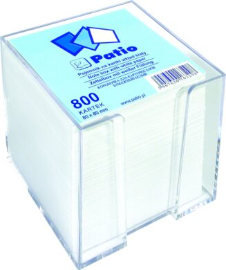 kostka nelepená  bílá v plast.zásobníku 8x8 800 listů  (5907690810610)