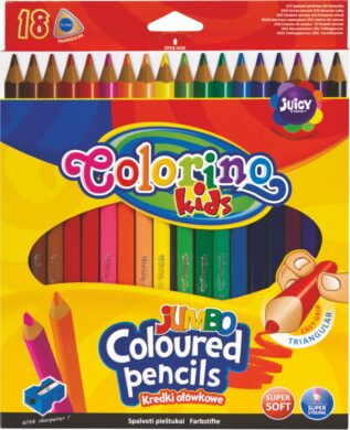 pastelky Colorino trojhranné Jumbo 18ks + ořezávátko  (5907690815554)