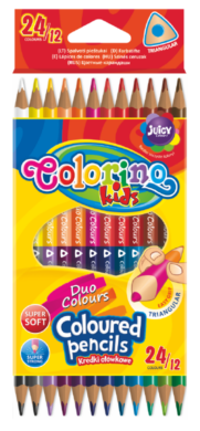pastelky Colorino trojhranné 24 barev/12ks oboustranné  (5907690833046)