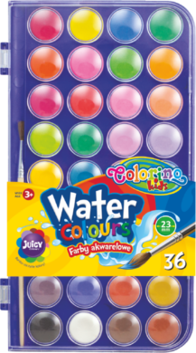 barvy vodové Colorino 22mm 36ks  (5907690867324)