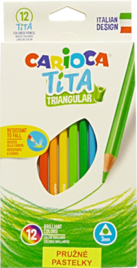 pastelky Carioca Tita trojhranné pružné 12ks  (8003511427863)