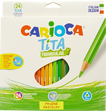 pastelky Carioca Tita trojhranné pružné 24ks  (8003511427870)
