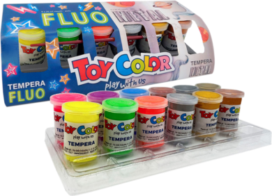 barvy temperové Toy color 25ml v kelímku fluo 6ks + metal 6ks  (8015189002983)