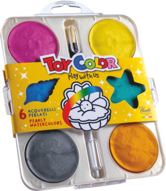 barvy vodové 57mm Toy Color perleťové 6ks  (8015189007940)