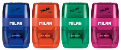 ořezávátko Milan  COMPACT (403) na 2 tužky s gumou  (8411574032571)