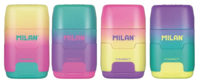 ořezávátko Milan  COMPACT SUNSET (319) na 2 tužky s gumou  (8411574080046)