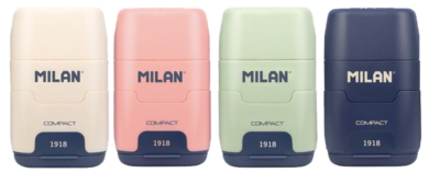 ořezávátko Milan  COMPACT 1918 (294) na 2 tužky s gumou  (8411574096849)