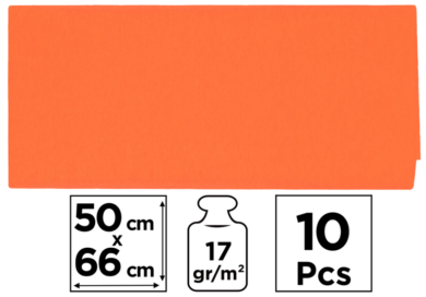 papír hedvábný 50x66 10ks oranžový PN221-23  (8435464125952)