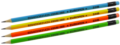 tužka Europen 2 trojhranná s gumou - neon.barvy  (8594033831424)
