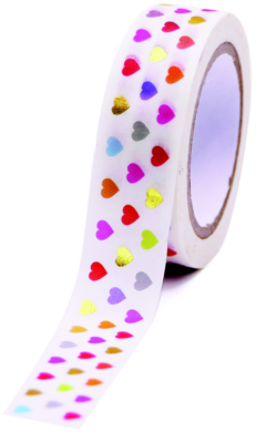 dekorační páska GG FT 933238 Coloured hearts 10m x 15mm  (8594033834661)