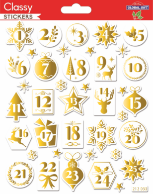 samol. GG vánoční CLS 212030 Advent Numbers Gold  (8594033834753)