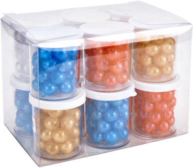 korálky BR-693 plastové perleťové mix barev 12ks  (8681861001454)