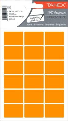 etikety v sáčku neon 22 x 32 oranžové 90ks OCF-116  (8698806381168)