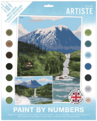 malování podle čísel DOA 550723 - Mountain Waterfall - Obsahuje vše - po vybalení můžete ihned malovat.
