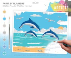 malování podle čísel DOA 550703 - Leaping Dolphins - obsahuje ve, aby vae dti mohly zat hned po vybalen malovat