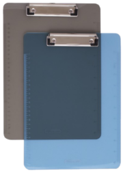 podložka A4 jednodeska plast 007552 - Pevn deska z prhlednho plastu ve dvou odstnech kouov a modr.