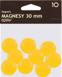 magnet v plastu kulatý 30mm 10ks žlutý 130-1698