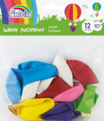 balónky  12ks Fiorello pastel mix 10" 170-2453 - 100% přírodní kaučuk