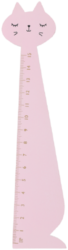 pravítko dřevo 15cm kočka růžová 130-1882