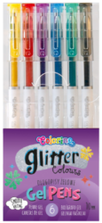 popisovač gel Colorino glitr  6 barev - ka stopy: 1,0 mm
tpytiv efekt
vhodn pro psan a kreslen