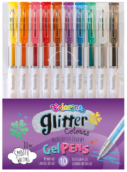 popisovač gel Colorino glitr 10 barev - šířka stopy: 1,0 mm
třpytivý efekt
vhodné pro psaní a kreslení