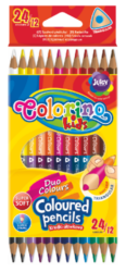 pastelky Colorino trojhranné 24 barev/12ks oboustranné