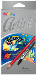 pastelky Colorino Artist akvarelové12ks - kulaté dřevěné pastelky vysoké kvality + štětec