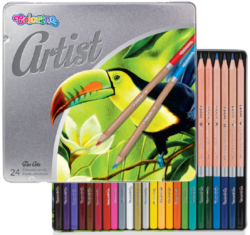 pastelky Colorino Artist 24ks kovová krabička - Premiov kvalita pastelek pro umleck i amatersk kreslen.