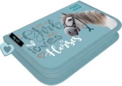 penál 1 patro prázdný Mici Horses 22992101 - textilní penál na psací potřeby s kvalitním zipem