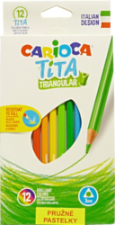 pastelky Carioca Tita trojhranné pružné 12ks - školní trojhranné pastelky