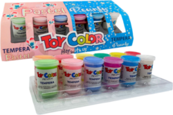 barvy temperové Toy color 25ml v kelímku perleť 6ks + pastel 6ks