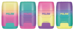 ořezávátko Milan  COMPACT SUNSET (319) na 2 tužky s gumou - Ořezávátko s gumou
rozměry: 6,7 x 4 x 2,5 cm