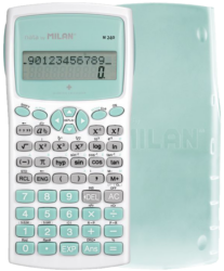 kalkulačka Milan 159110IBGGRBL  vědecká bílo/tyrkysová - 240 funkcí, plastový kryt
