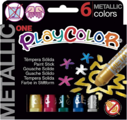 Playcolor  metallic 6ks - TUHÉ TEMPEROVÉ METALICKÉ BARVY