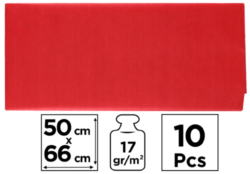 papír hedvábný 50x66 10ks červený PN221-08