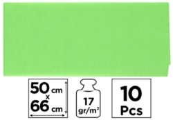 papír hedvábný 50x66 10ks zelený světlý PN221-17