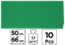 papír hedvábný 50x66 10ks zelený tmavý PN221-18