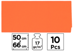 papír hedvábný 50x66 10ks oranžový PN221-23