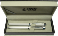 kuličkové pero + roller Katherine - bílá - psací souprava Regal