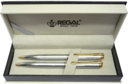 guľôčkové pero + mikroceruzka Harmonia - strieborná - psacia sprava Regal