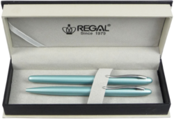 kuličkové pero + inkoustové pero Alice - tyrkysová světlá - psac souprava Regal