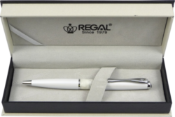 kuličkové pero William - bílá - psací souprava Regal