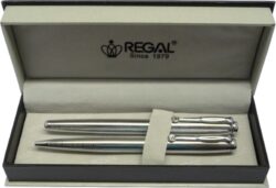 kuličkové pero + roller Hadrian - stříbrná - psací souprava Regal