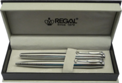 kuličkové pero + inkoustové pero Hadrian - stříbrná - psac souprava Regal